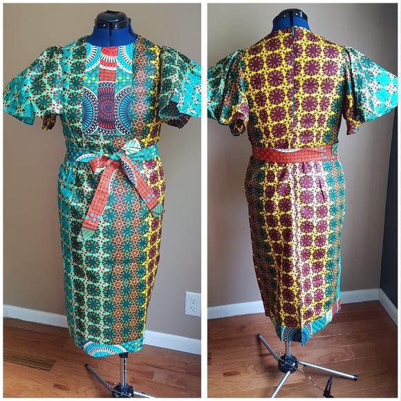 Olori Pencil Dress African Wax Prints - Picture 4 of 7